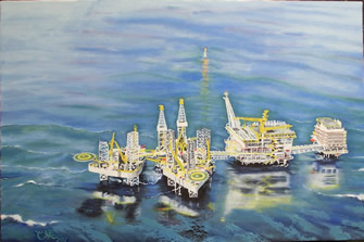 36"x24" Oil "The Platform"