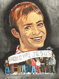 "Bong Hits 4 Jesus"Acrylic Watercolor 13"x17"